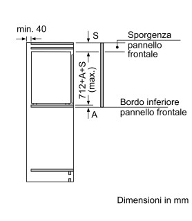 Congelatore monoporta integrabile Low Frost cerniere piatte con chiusura soft close, h. 72 cm, A++ | Frigoriferi e congelatori