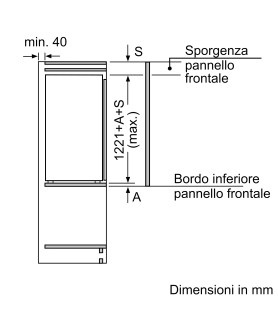 copy of Firgorifero monoporta integrabile con porta a traino, h. 178 cm, A++ | Frigoriferi e congelatori