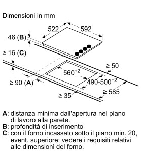 NEFF T16NKE0L Piano Cottura Elettrico - 60 cm in Vetroceramica con manopole | Piani cottura