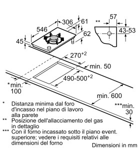 NEFF N23TS19N0 Domino A Gas Vetroceramica - 30 Cm | Piani cottura
